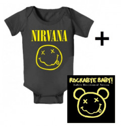 Juego de regalo con body de Nirvana y CD Rock Baby Lullaby de Nirvana
