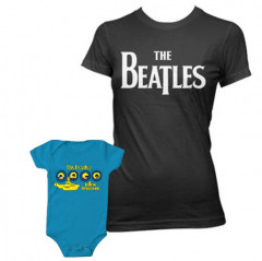 Duo Rockset con camiseta para mamá de Beatles y body para bebé de Beatles Portholes