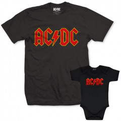 Duo Rockset con camiseta para papá de AC/DC y body para bebé de AC/DC