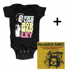 Juego de regalo con body de Bob Marley Smile y CD Rock Baby Lullaby de Bob Marley