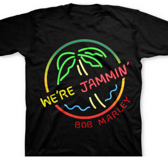 Camiseta Bob Marley Neon Sign para niños