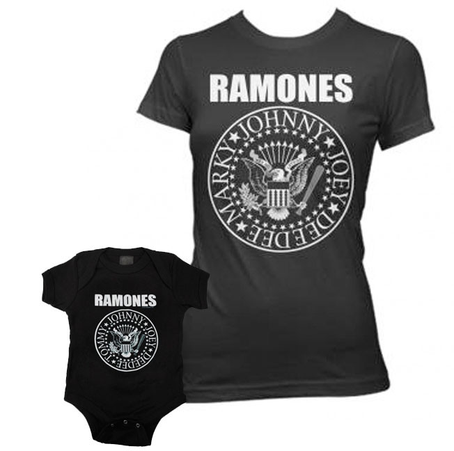 Duo Rockset con camiseta para mamá de Ramones y body para bebé de Ramones