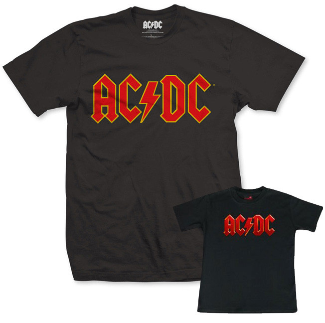 Duo Rockset con camiseta para papá de AC/DC y camiseta para niños de AC/DC