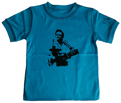 Camiseta Johnny Cash eco vintage blue para niños