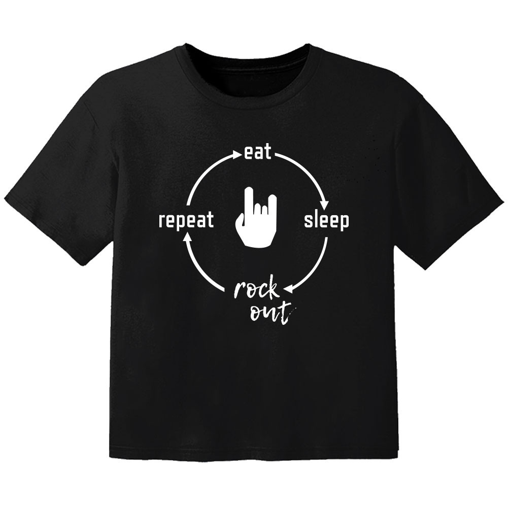 Camiseta Rock para niños eat sleep Rock out