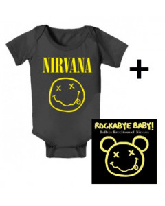 Juego de regalo con body de Nirvana y CD Rock Baby Lullaby de Nirvana