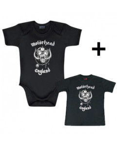 Juego de regalo con body de Motörhead England y camiseta para bebé de Motörhead England