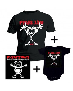 Duo Rockset con camiseta para papá de Pearl Jam y body para bebé de Pearl Jam y CD