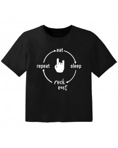Camiseta Rock para bebé eat sleep Rock out